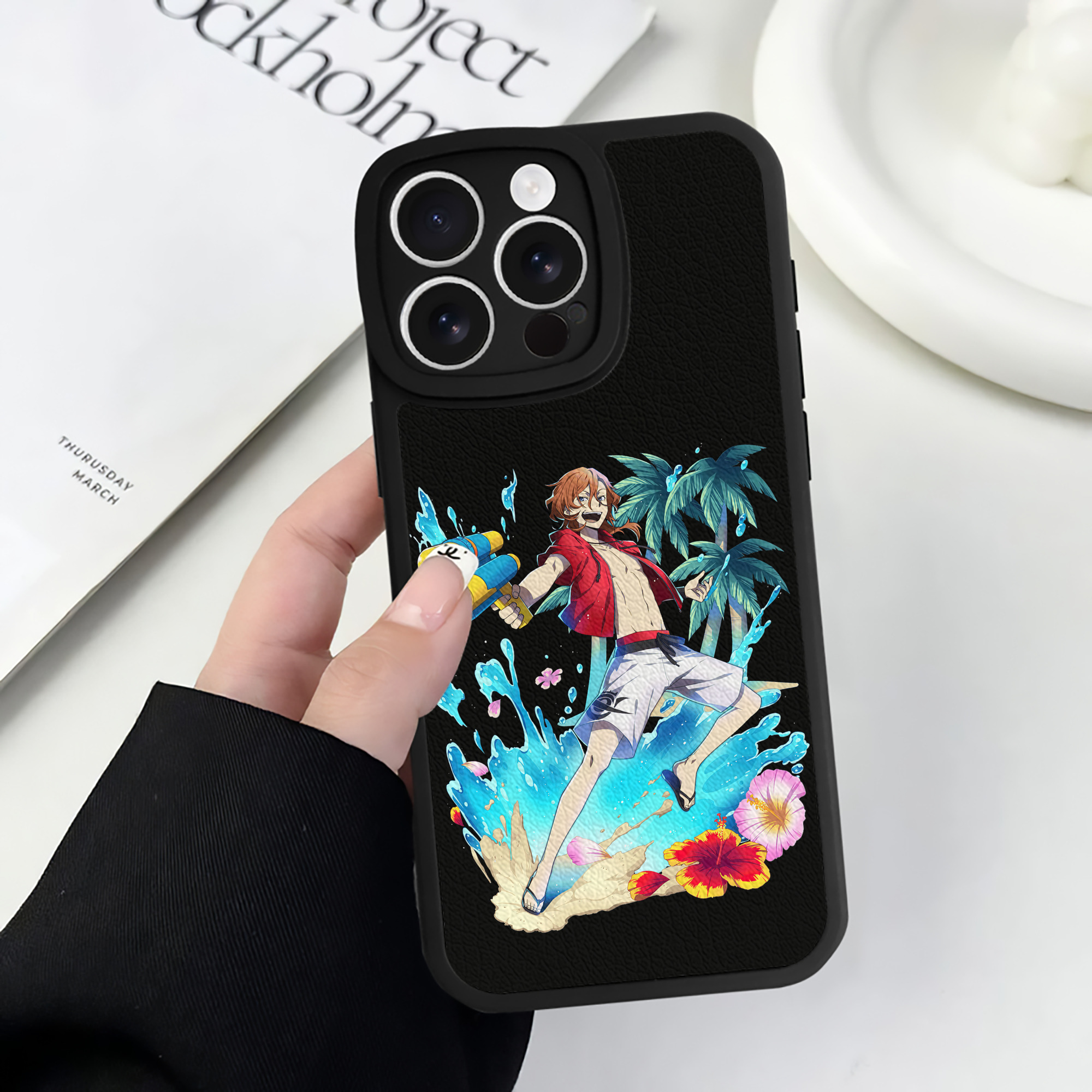 （画像用） 文豪ストレイドッグス Bungo Stray Dogs 【iPhone 16シリーズ対応】シリコンスマホケース（レザー調） 材質：シリコン